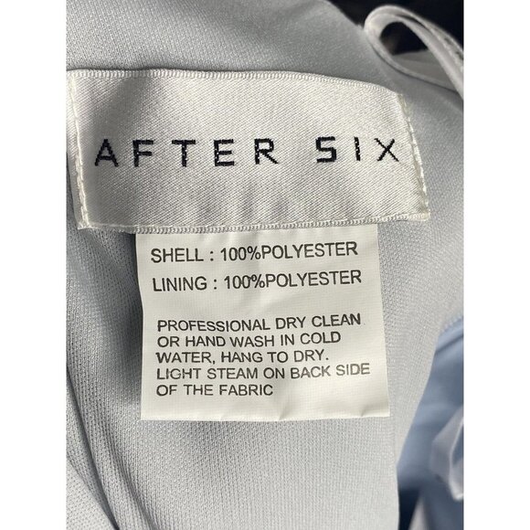 AFTER SIX One-shoulder Draped Cowl-neck Maxi Dress In Mist Size 0R - Picture 7 of 9